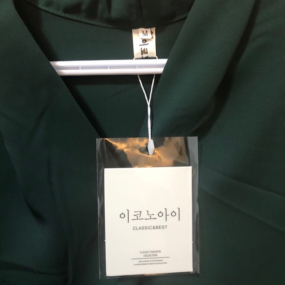 Forest green work blouse - Picture 3 of 3